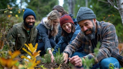 A group of professionals engaged in a team-building activity outdoors, fostering camaraderie.