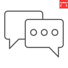 Poster - Live chat line icon, e-commerce and marketing, chatting vector icon, vector graphics, editable stroke outline sign, eps 10.