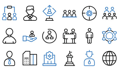 Business ethics and core values editable stroke outline icons set isolated on white background flat vector illustration. Pixel perfect. 64 x 64.