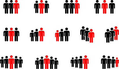 Wall Mural - People icon. Group of people icons collection. People group icon. Team of worker. User profile symbol. Group of people or group of users. Persons symbol. Vector.