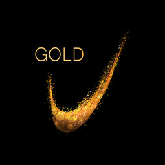Canvas Print - Isolated  element, shiny golden arc and glitter.