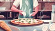 Classic Mozzarella Magic: Chef Crafting Neapolitan Pizza Perfection