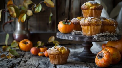 Sticker - A variety of muffins displayed on a cake stand