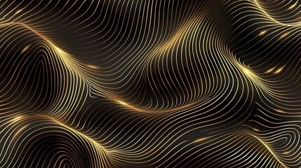 Wall Mural - golden lines on a dark background, luxury concept