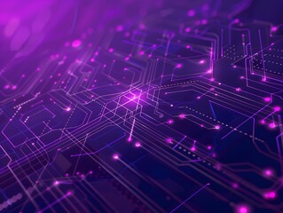 Poster - Abstract purple tech background, modern backdrop