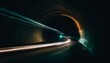 abstract long exposure dynamic speed light trails in a tunnel generative ai