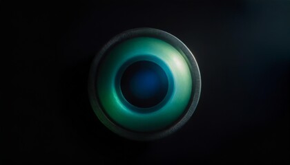 Wall Mural - a blue and green circle on a black background created with generative ai technology