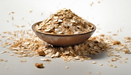 Wall Mural - oatmeal on white isolated background