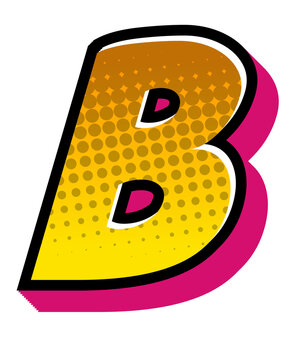 Comic Halftone Alphabet Letter and Number