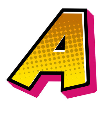 Comic Halftone Alphabet Letter and Number