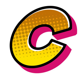 Comic Halftone Alphabet Letter and Number