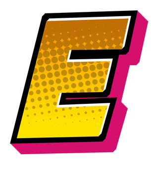 Comic Halftone Alphabet Letter and Number