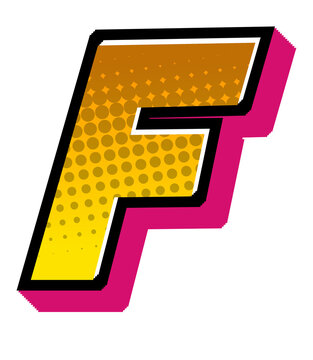 Comic Halftone Alphabet Letter and Number