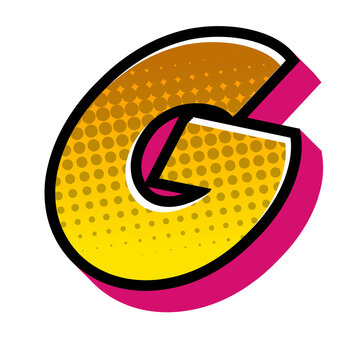 Comic Halftone Alphabet Letter and Number