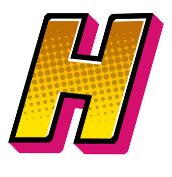 Comic Halftone Alphabet Letter and Number