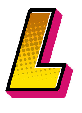 Comic Halftone Alphabet Letter and Number