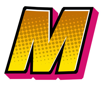 Comic Halftone Alphabet Letter and Number