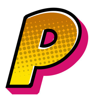 Comic Halftone Alphabet Letter and Number
