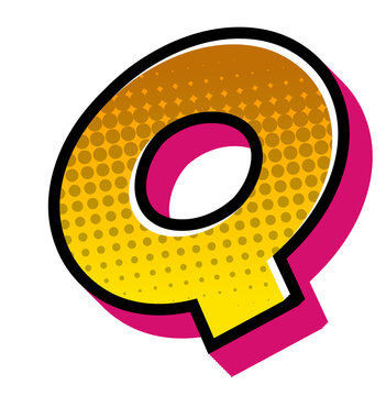Comic Halftone Alphabet Letter and Number