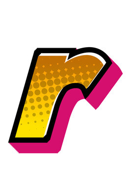 Comic Halftone Alphabet Letter and Number
