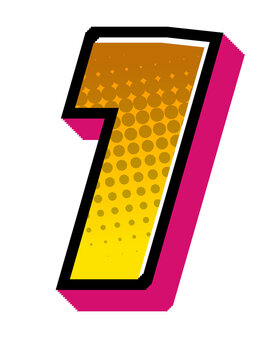 Comic Halftone Alphabet Letter and Number