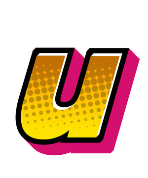 Comic Halftone Alphabet Letter and Number