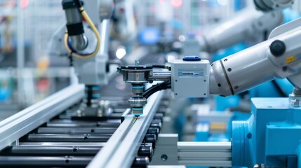 Poster - industrial robot working on machinery