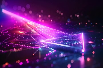 Poster - multicolored lights dance and shift across a vivid abstract background, creating a dynamic and visua
