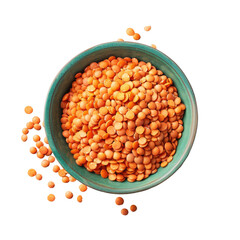 Wall Mural - Bowl of lentils on transparent Background