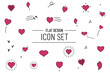 Different Isolated Heart Shape Icons Set Illustrations