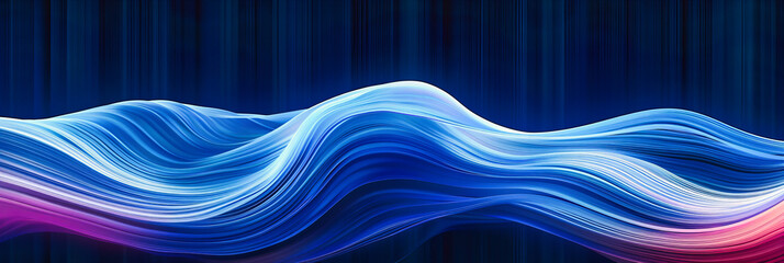 Wall Mural - Abstract Blue Light Waves, Dynamic and Bright Background, Modern Design Concept, Digital Motion and Technology Illustration