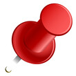 Realistic red thumbtack pin
