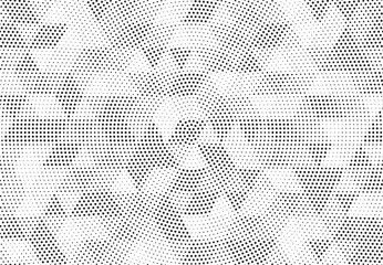 Poster - Halftone vector background. Monochrome halftone pattern. Abstract geometric dots background. Pop Art comic gradient black white texture. Design for presentation banner, poster, flyer, business card.