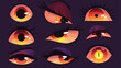 Halloween eyes vector icon for poses 2d flat cartoo