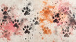 cat paws foot prints abstract graphic design texture background pattern on white