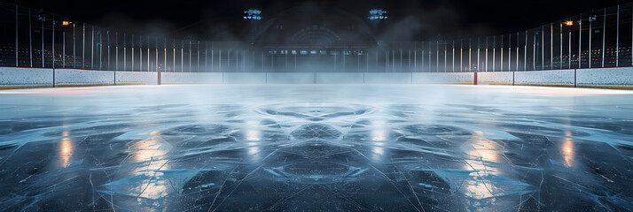 Wall Mural - Hockey ice rink sport arena empty field - stadium