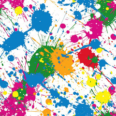 Poster - paint splatter seamless patterns