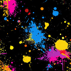 Poster - paint splatter seamless patterns