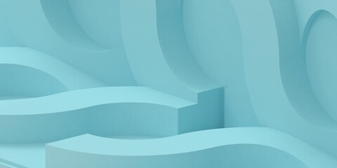 Aufkleber - Abstract backgrounds. geometric with curves in energy wave concepts with automotive innovation and transformation. creativity, green, blue animated, experimental, development, banner, 3d rendering