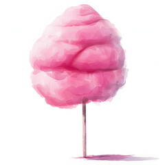 Sticker - Pink cotton candy isolated. Illustration