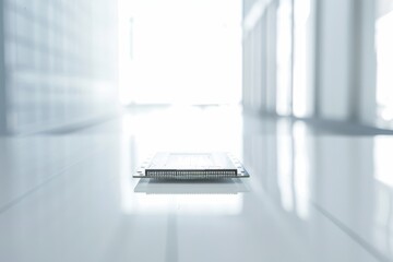 Poster - High-key photography of a silicon chip in minimalist setting