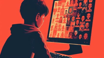 Poster - Young Student Engaged in Online Learning With Robot Interface