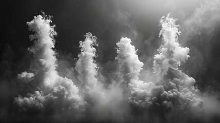 Aufkleber - On a black background, samples of smoke are shown