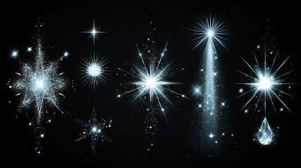 Aufkleber - Creating an illustration template, banner design for a Christmas celebration, magic flash energy ray, etc. with this glow light effect modern set.