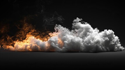 Aufkleber - On a black background, white smoke is isolated.