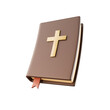3d holy bible book on transparent background