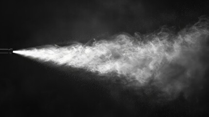 Aufkleber - Template of white fog spraying over a dark transparent background. Sprayer effect with spray nozzles. 3D modern illustration in realistic style.