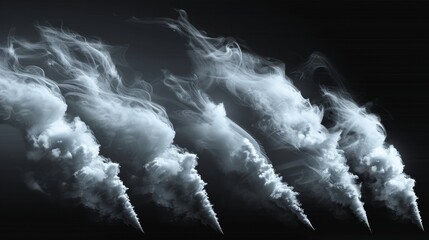 Aufkleber - A jet trailing smoke modern illustration illustrating condensate trails from a jet or plane. A smoky effect after the launch of a rocket, a foggy trail, or a fog trail.