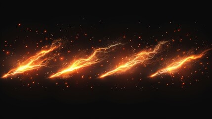 Leinwandbilder - The electrical discharges of lightning. Lightning effects. Modern illustrations. Electric discharges. Electric charges. Natural phenomena.