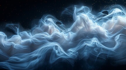 Poster - the background is black and the fog is swirling low to the ground